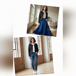 RHYME Los Angeles Black Textured Zip Jacket Size S Casual Or Dresssy